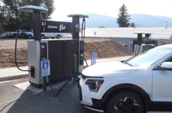 An EV charging station in Colville.