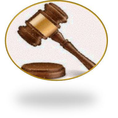 image of a gavel in oval frame