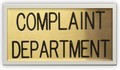 Complaint Department sign