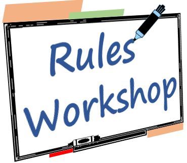 Rules workshop on whiteboard