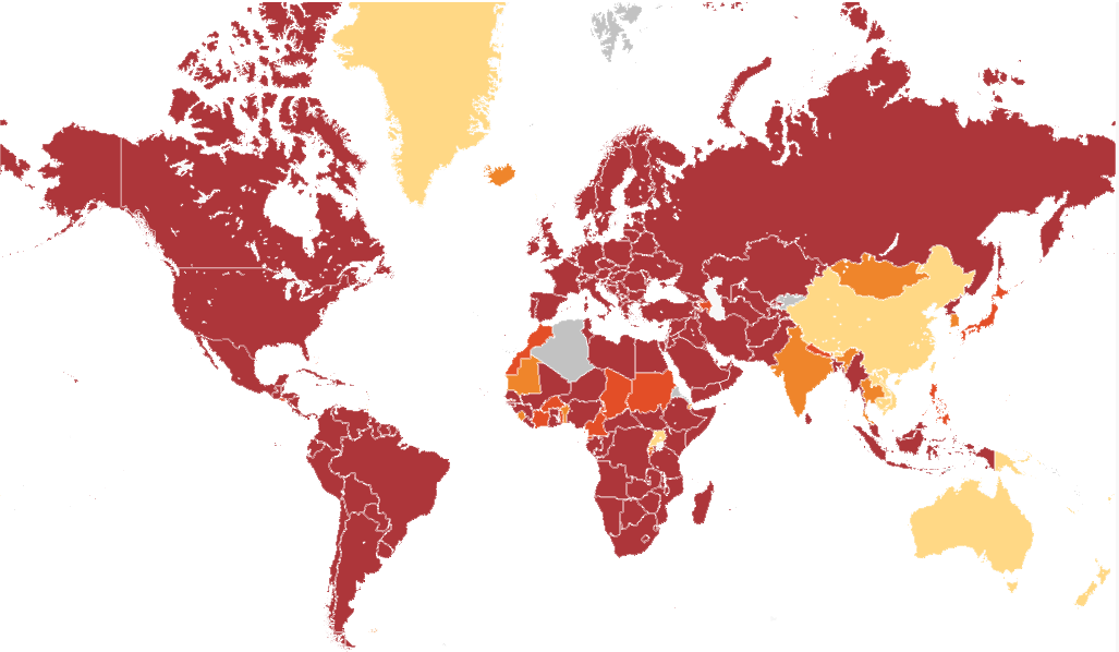 COVID 19 Travel Advisory Map