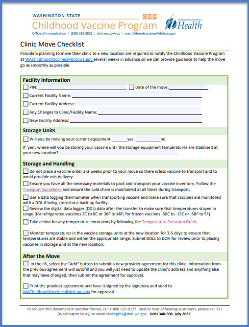Clinic Move Checklist
