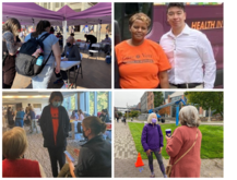 Collage of POP Members Volunteering at Care-a-Van Campus Vaccine Clinics