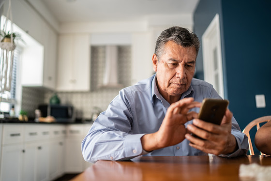 A person using a smartphone