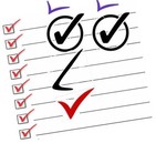 Checklist with cartoon face