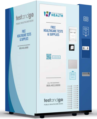 image of kiosk, with DOH logos