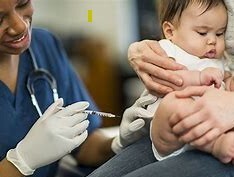 Infant getting vaccinated