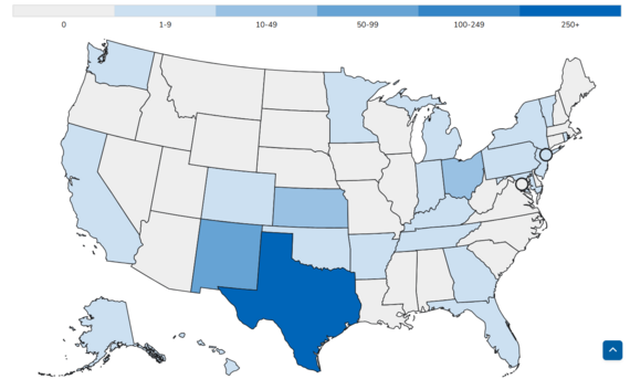 Measles Map as of May 8, 2025