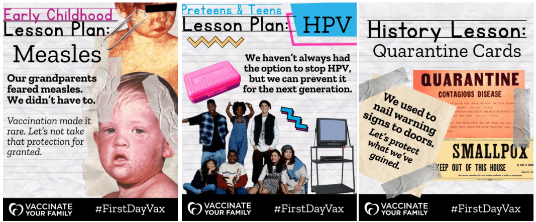 Vaccinate Your Family's #FirstDayVax Campaign 