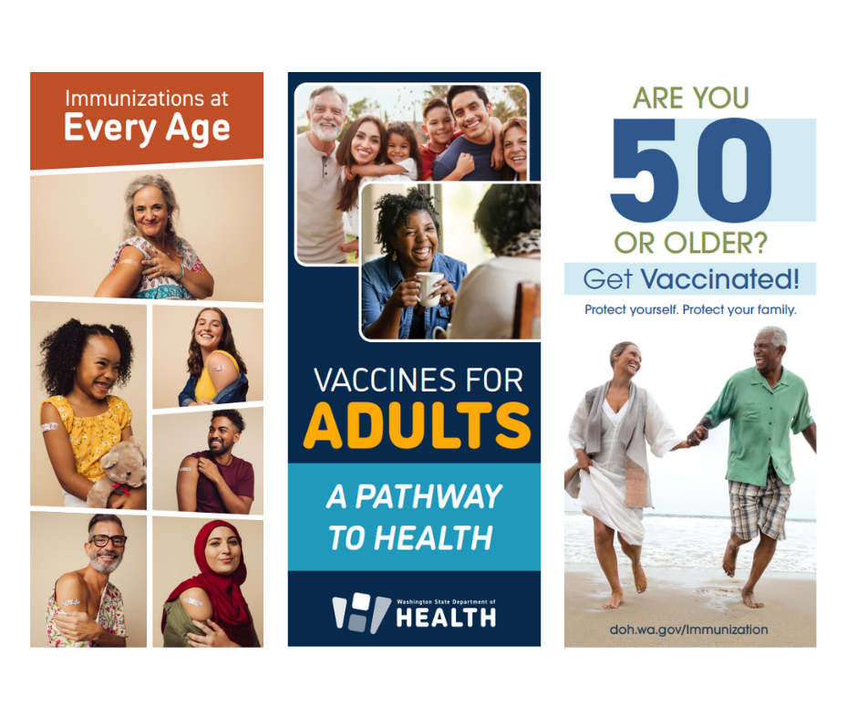 Image of front covers for three brochures