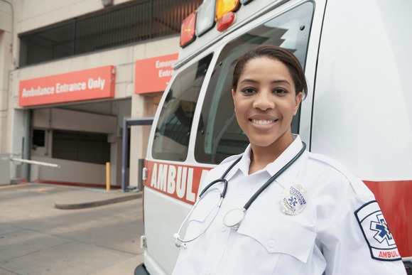 Emergency Medical Worker with Ambulance