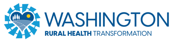 Washington Rural Health Transformation logo - a heart depicting a rural setting surrounded by a windmill