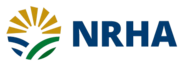 NHRA logo no background, a circle with sun rays at the top, and blue and green lines at the bottom representing land and water