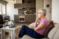 Elderly woman in online therapy