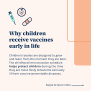 PHCC social media graphic about the childhood vaccine schedule