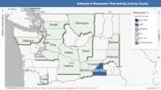 Influenza A wastewater viral activity level by County
