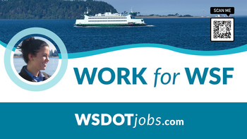 Image of graphic for monitors advertising that Washington State Ferries is hiring