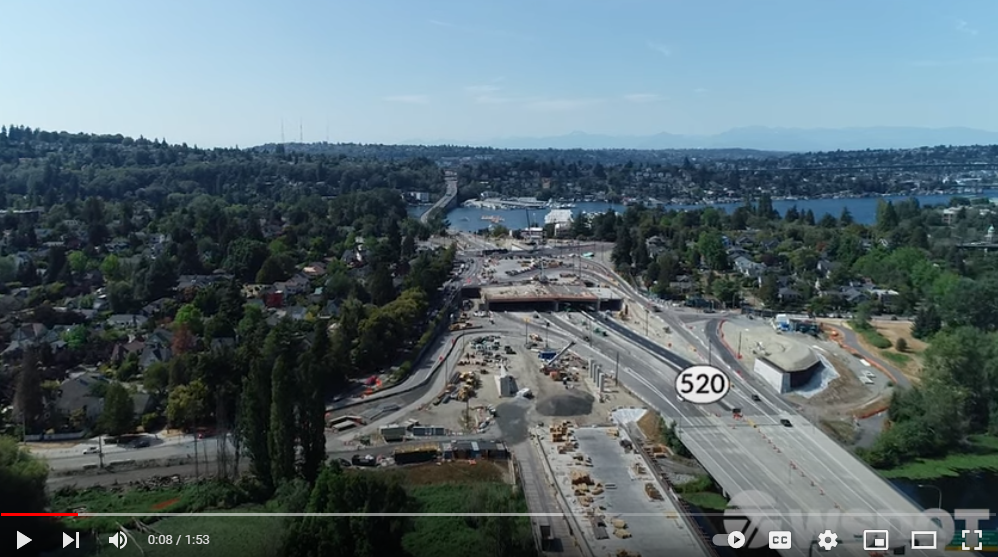 Pictured is a video still of the new Montlake Construction Progress video