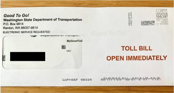 Am image of a toll bill