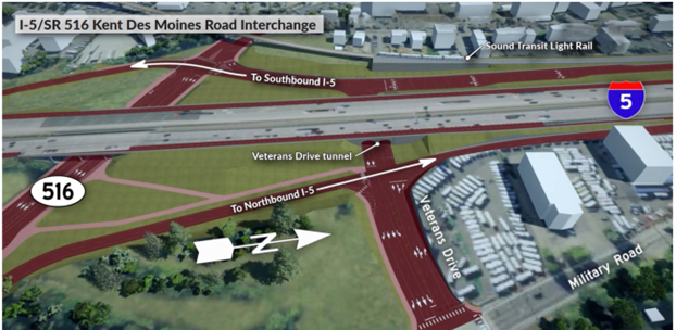 This rendering of the future Veterans Drive tunnel shows improved connections to, and across, I-5.