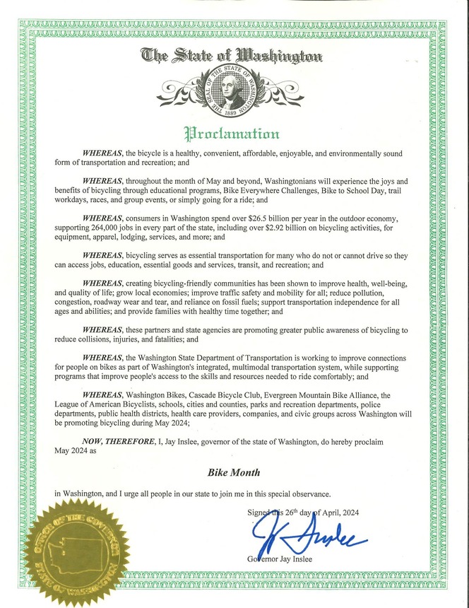 Bike month proclamation 