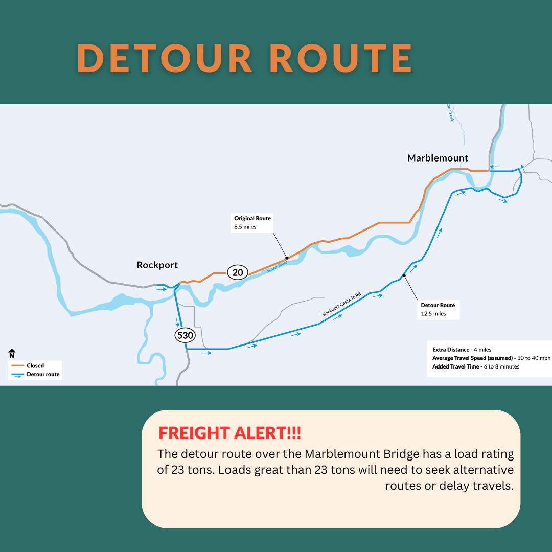 4-day closure on SR 20 Olson Creek- freight alert