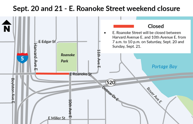 Weekend Roanoke Street ramp closure Sept. 21 and 22