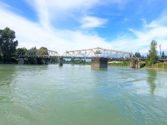 SR 536 Skagit River Bridge in Mount Vernon on a sunny day.