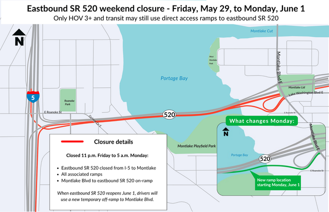 EB closure week of may 29 graphic