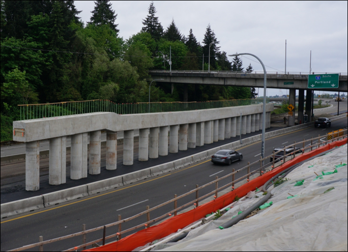 The completed section of foundation sits between 10th Avenue East and Delmar Drive East