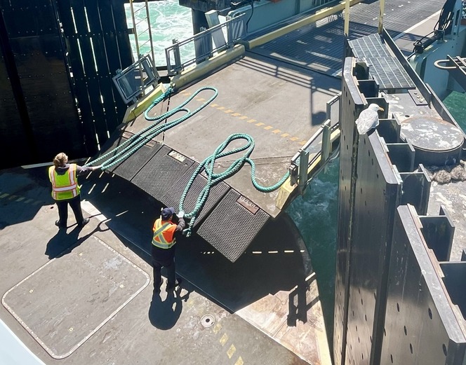 Ferry Employees dock at Shaw Island
