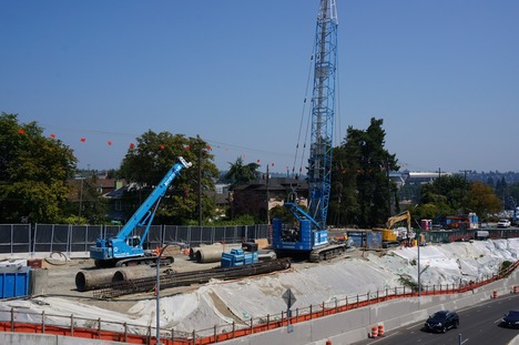 Crews continue to build the foundation for the future Roanoke Lid. 