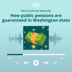 Podcast play bar with an illustration of money