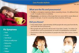 Flu and Pneumonia Care Provider Bulletin