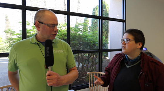 Ivanova interviews a man about his right to have an advocate.