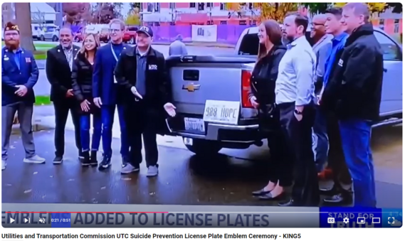 Utilities and Transportation Commission UTC Suicide Prevention License Plate Emblem Ceremony - KING5