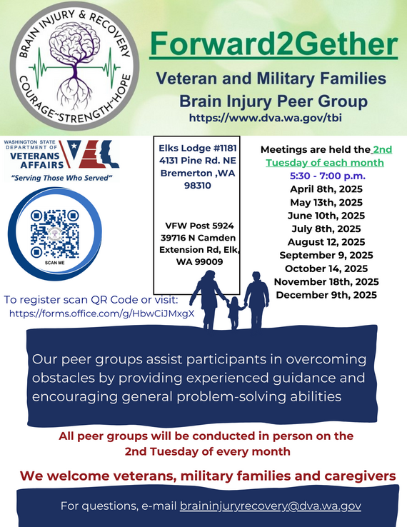 Forward2Gether Peer Group flyer containing info for Bremerton, WA & Elk, WA flyer