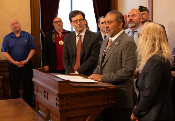 WDVA Director David Puente Jr. speaks to attendees on the importance of the Governors Challenge work to be done