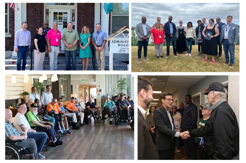 Photo Collage of Governor and Legislator Visits to Veterans Homes