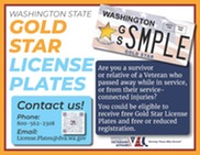WA state gold star license plates information