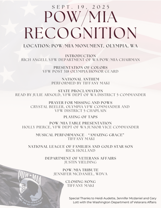 POWMIA Recognition - 2025 Event Program 