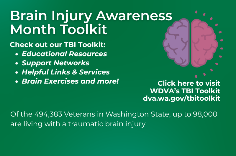 ​​​​​​​WDVA recognizes March as Brain Injury Awareness Month with tools of support