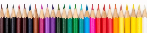 colored pencils lined up in graduating colors. photo by Bruno on unsplash