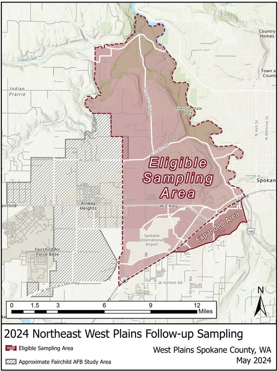 The eligible sampling area map