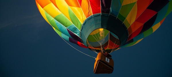 Hot air balloon by Jesse Gardner on Unsplash at https://unsplash.com/photos/hot-air-balloon-photography-NqBI4MyamsI