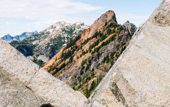 Mountain under blue sky. 