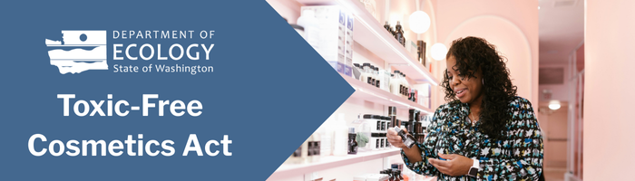 Woman reading cosmetics label.