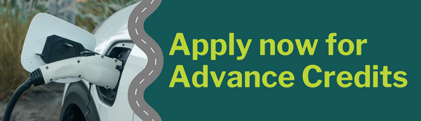 Eclectic vehicle changing with text that reads Apply now for Advance Credits