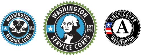 washington service corps logo set