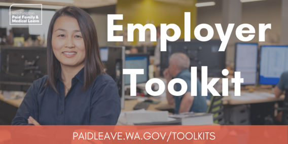 Image depicts a female employer and the text Employer Toolkit